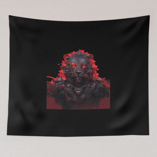 Item preview, Cyber Black Lion // Black Lion // Cool Animal // Cyber Animal // Animal Art // Animal Warrior // Gaming Aesthetic stickers designed and sold by SMARTKIT  DESIGNAGENCY.