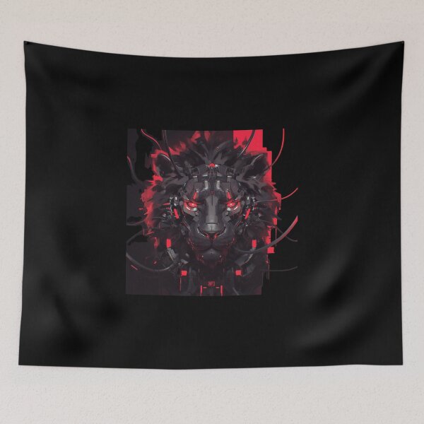 Item preview, Cyber Black Lion // Black Lion // Cool Animal // Cyber Animal // Animal Art // Animal Warrior // Gaming Aesthetic stickers designed and sold by SMARTKIT  DESIGNAGENCY.