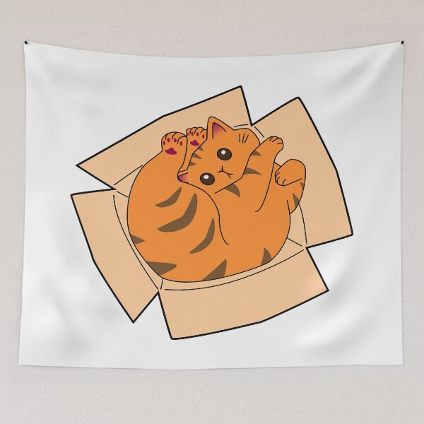 Item preview, ginger cat in a cardboard box designed and sold by Artgaus1.