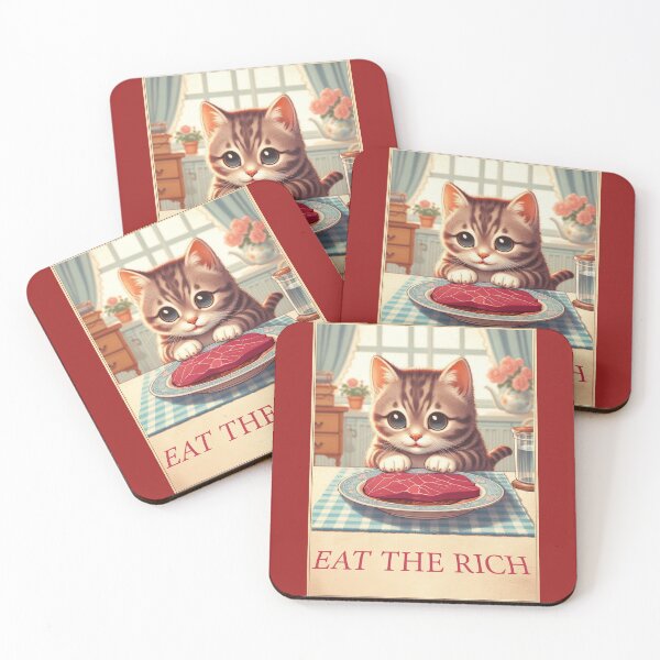 Item preview, Adorable "Eat The Rich" Kitty Cat Angsty Kitten designed and sold by Shells Graffiti.