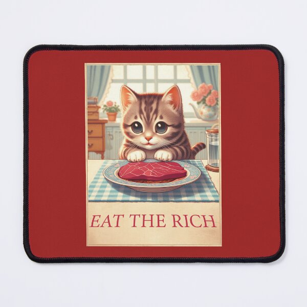 Item preview, Adorable "Eat The Rich" Kitty Cat Angsty Kitten designed and sold by Shells Graffiti.