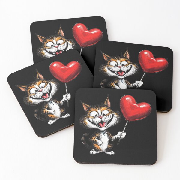 Item preview, Cat Lolly Lollypop Valentine Heart Valentine's Day Love Ginger Cute designed and sold by Design_Your_Day.