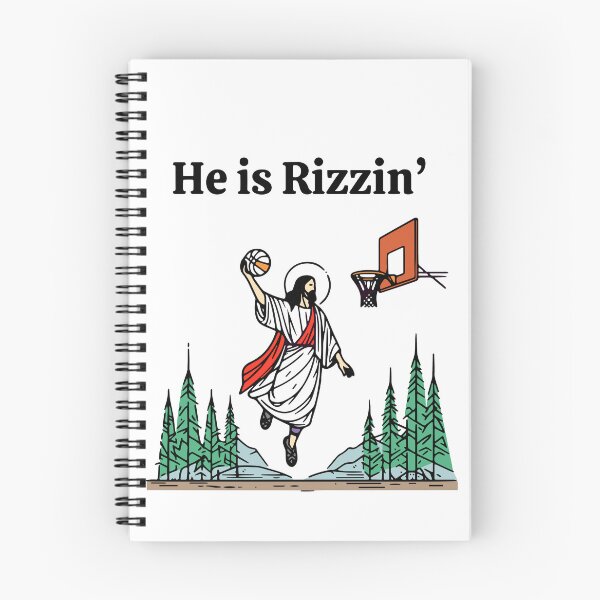 Item preview, He is Rizzin Funny Easter Jesus Playing Basketball Meme designed and sold by SnarkoClothes.