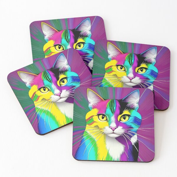 Item preview, Rainbow Cat Portrait | Cat Art | Cat Portrait designed and sold by UnhingedBird.