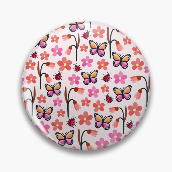 Item preview, Pink Butterfly Ladybug Pattern designed and sold by WildGuess5.