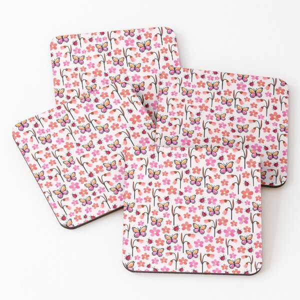 Item preview, Pink Butterfly Ladybug Pattern designed and sold by WildGuess5.