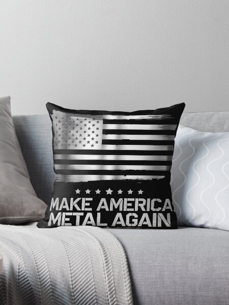 Aperçu de l'œuvre Make America Metal Again – Drapeau américain en acier inoxydable créée et vendue par FocusedPatterns.