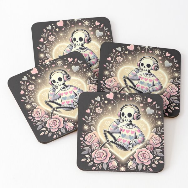 Item preview, Valentine's Day Skeleton - Pastel Neon Heart and Love Rose designed and sold by ATOTI.