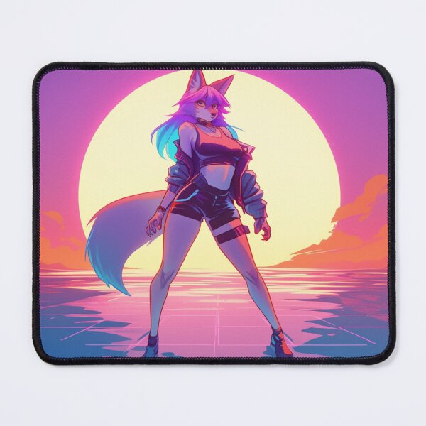 Item preview, Furry Wolf Girl Retro Sun designed and sold by Nightarcade.