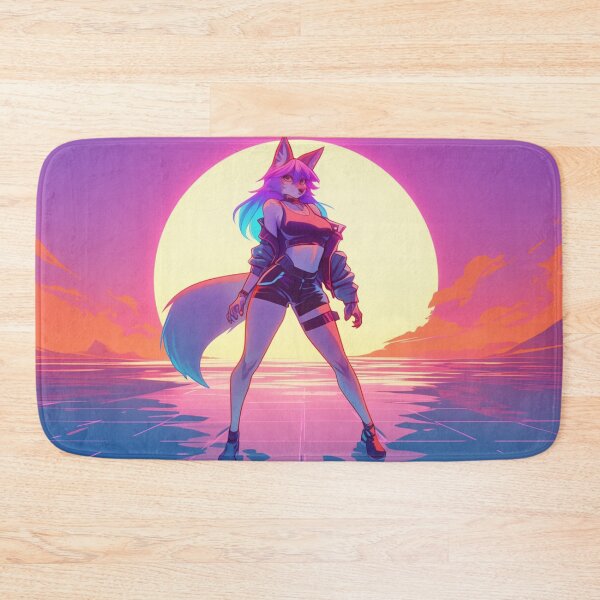 Item preview, Furry Wolf Girl Retro Sun designed and sold by Nightarcade.