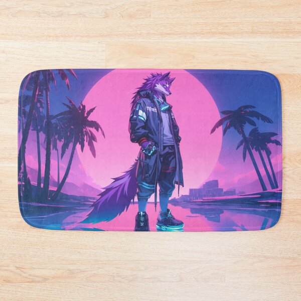 Item preview, Furry Wolf Boy Retro Sun designed and sold by Nightarcade.