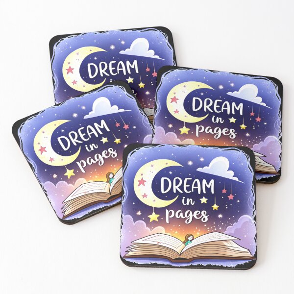Item preview, Dream in Pages, Stars and moon illustration with an open book, Book Lover, Bibliophile, Bookworm, Book Addict, Reading Time designed and sold by PixelStoneDesign .