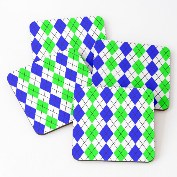 Item preview, Blue Green White Argyle Pattern Design  designed and sold by PatternTitan.