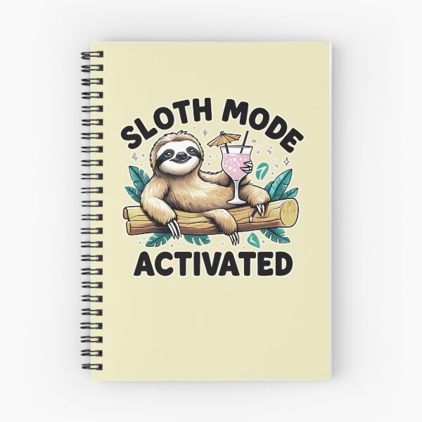 Item preview, Sloth Mode Activated Relaxing Sloth with Drink in Brown Paradise designed and sold by SplashTastic.