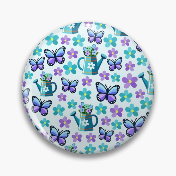 Item preview, Blue Butterfly Watering Can Pattern designed and sold by WildGuess5.