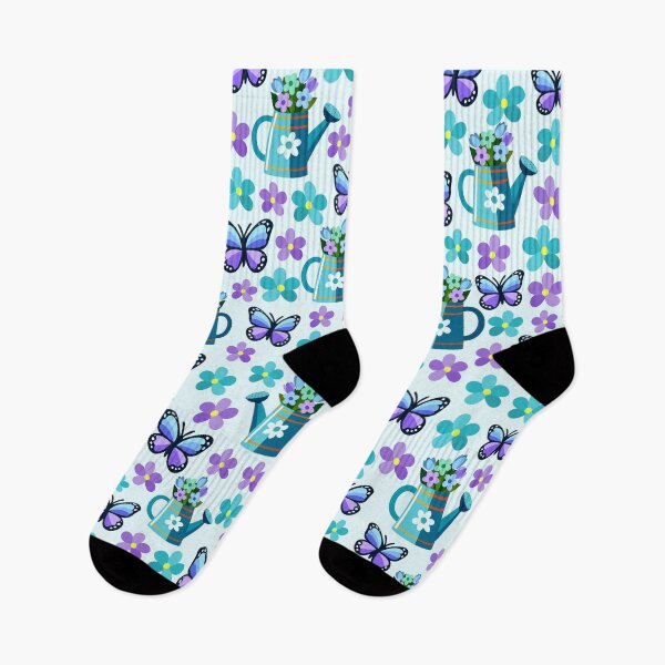 Item preview, Blue Butterfly Watering Can Pattern designed and sold by WildGuess5.