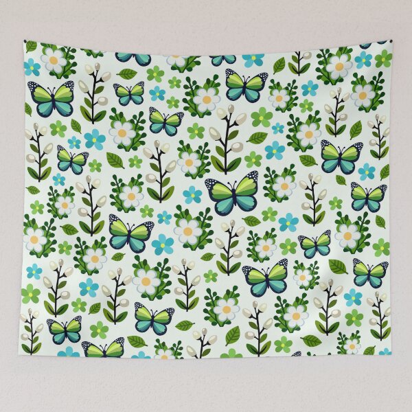 Item preview, Green Butterfly Flower Pattern designed and sold by WildGuess5.