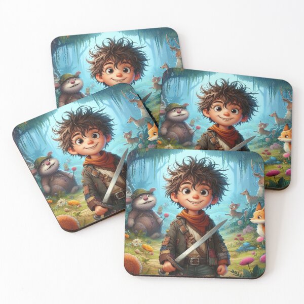 Item preview, Cute Boy Whit Animals In Forest  designed and sold by KolinBoy.