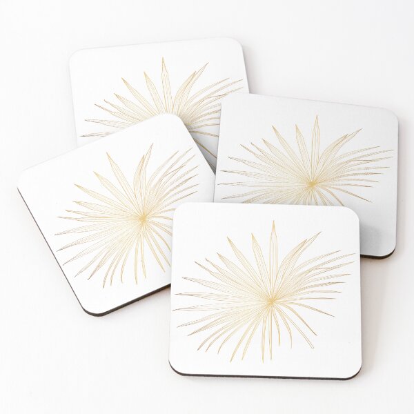 Item preview, Golden fan palm tree leaves, line art.  designed and sold by MatyKotiv.