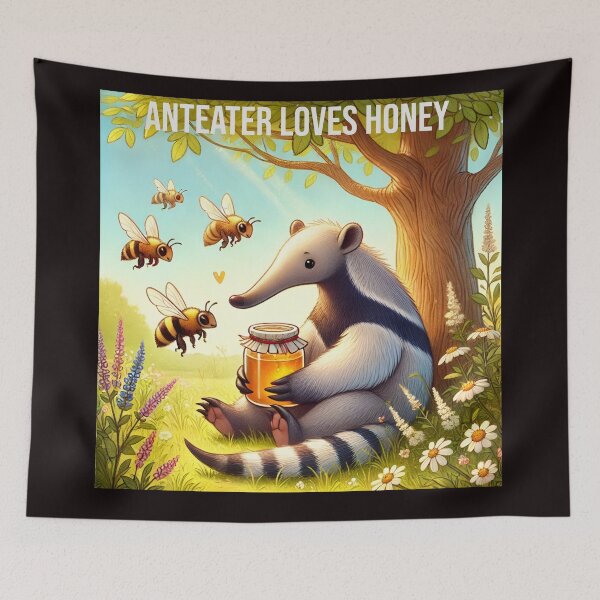 Item preview, Anteater and bee - Anteater loves heney designed and sold by DamioPolArt.