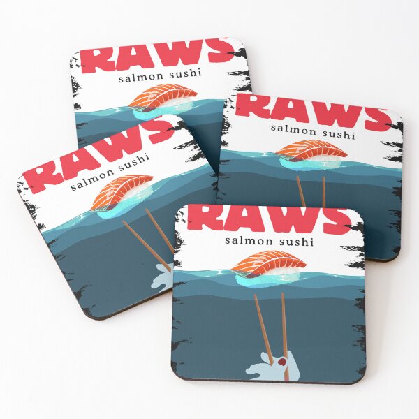 Item preview, RAWS Parody Funny Raw Salmon Sushi Lover Japanese Chopsticks designed and sold by CrafterCave.