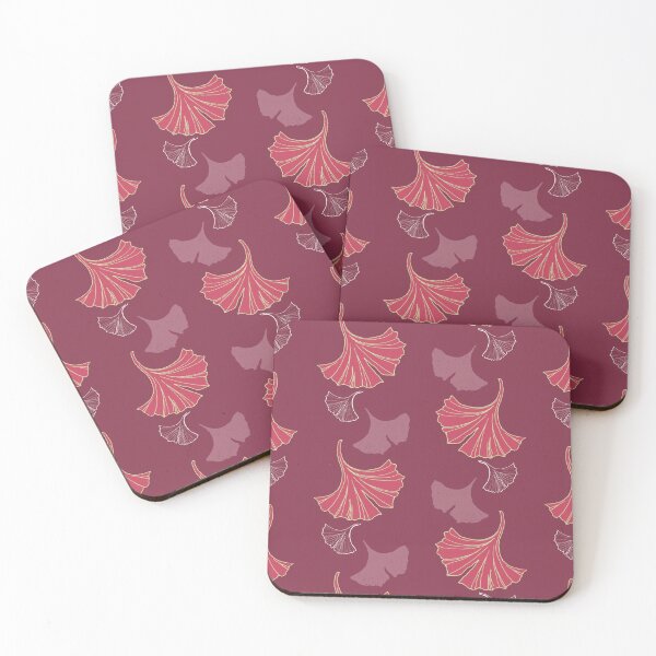 Item preview, Cascading Ginkgo in black cherry red designed and sold by LisaLeQuelenec.
