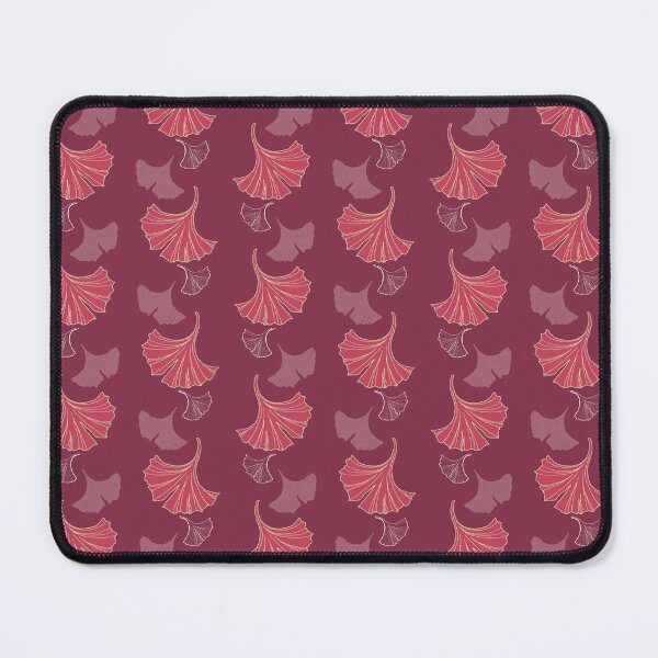 Item preview, Cascading Ginkgo in black cherry red designed and sold by LisaLeQuelenec.