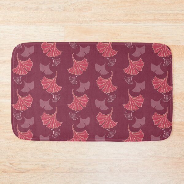 Item preview, Cascading Ginkgo in black cherry red designed and sold by LisaLeQuelenec.