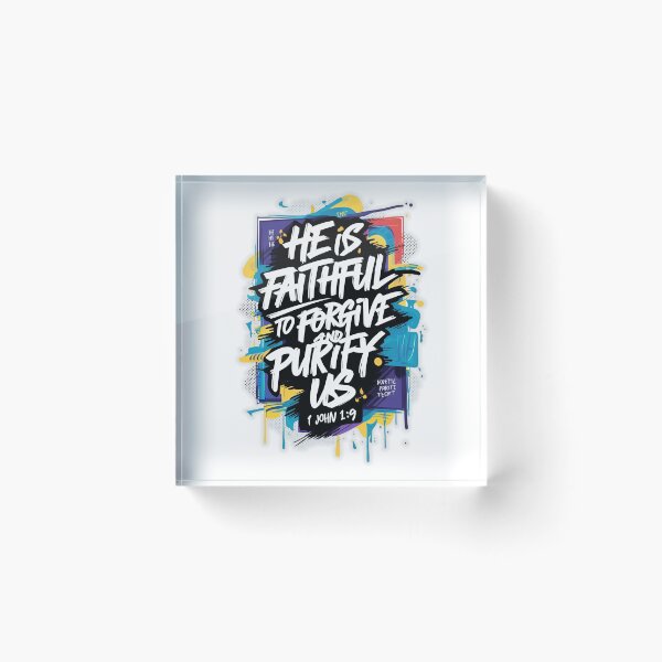 Item preview, Faithful Forgiveness Graffiti – 1 John 1:9 Bible Verse Design designed and sold by JassPrintondmd.