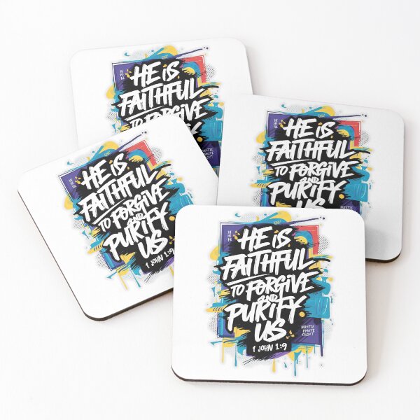 Item preview, Faithful Forgiveness Graffiti – 1 John 1:9 Bible Verse Design designed and sold by JassPrintondmd.