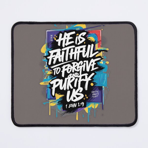 Item preview, Faithful Forgiveness Graffiti – 1 John 1:9 Bible Verse Design designed and sold by JassPrintondmd.
