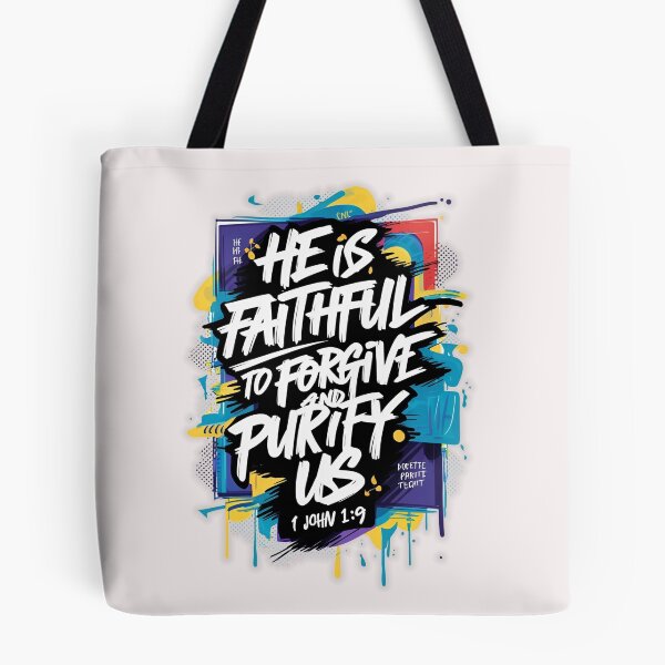 Item preview, Faithful Forgiveness Graffiti – 1 John 1:9 Bible Verse Design designed and sold by JassPrintondmd.