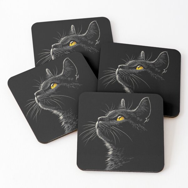 Item preview, Black Cat Silhouette Yellow Eyes designed and sold by GrinGalore.