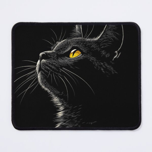 Item preview, Black Cat Silhouette Yellow Eyes designed and sold by GrinGalore.