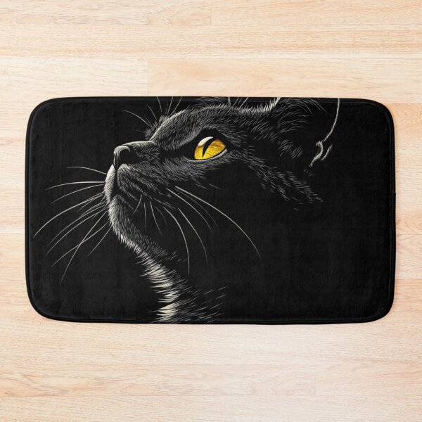 Item preview, Black Cat Silhouette Yellow Eyes designed and sold by GrinGalore.