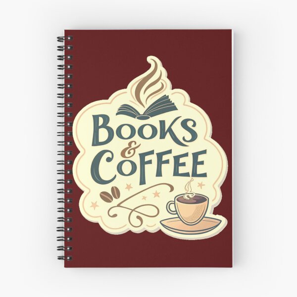 Item preview, Books & Coffee, Modern typography with coffee cup steam forming book titles, Book Lover, Bibliophile, Bookworm, Book Addict, Reading Time designed and sold by PixelStoneDesign .
