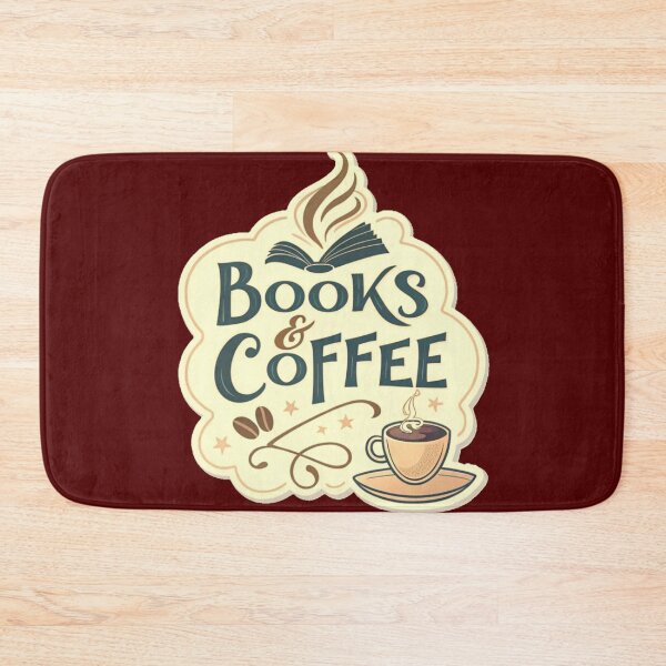 Item preview, Books & Coffee, Modern typography with coffee cup steam forming book titles, Book Lover, Bibliophile, Bookworm, Book Addict, Reading Time designed and sold by PixelStoneDesign .