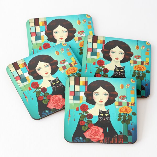 Item preview, Beautiful girl with a cat. designed and sold by Natalia-Vlad.