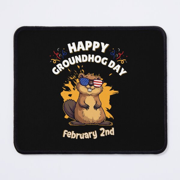 Item preview, Awesome and Funny Happy Groundhog Day wearing sunglasses usa flag designed and sold by MotivaChic.