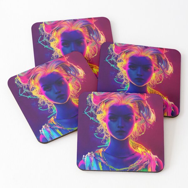 Item preview, Vivid Neon Portrait: Futuristic Aesthetic Glow designed and sold by Amr Siam.