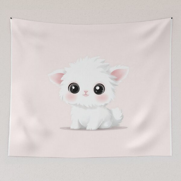 Item preview, Cute White Kitten Vector Illustration designed and sold by GoldenTealArts.