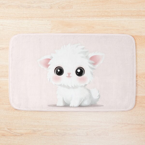 Item preview, Cute White Kitten Vector Illustration designed and sold by GoldenTealArts.