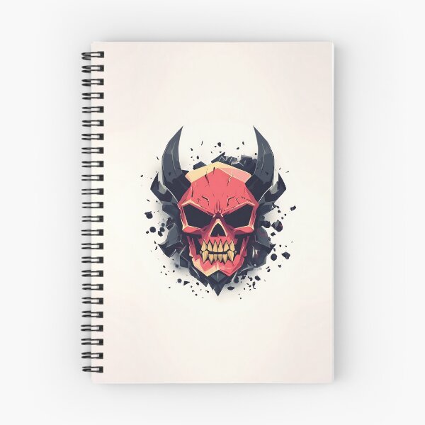 Item preview, Skull Logo With Horns in Low Poly designed and sold by GoldenTealArts.