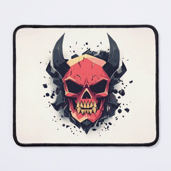 Item preview, Skull Logo With Horns in Low Poly designed and sold by GoldenTealArts.