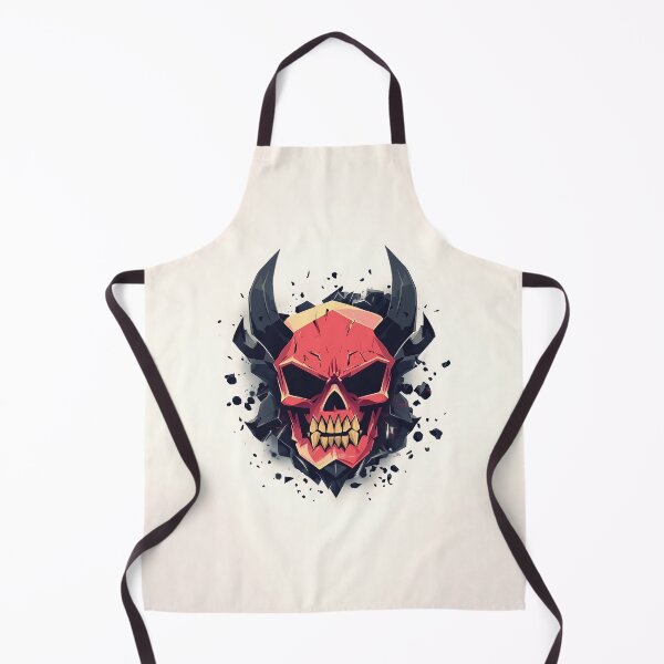 Item preview, Skull Logo With Horns in Low Poly designed and sold by GoldenTealArts.