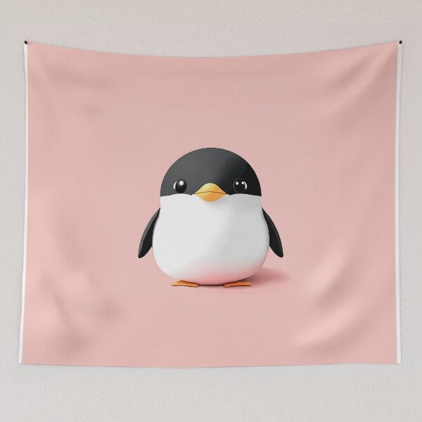 Item preview, Cute 3D Penguin With Minimalist Design designed and sold by GoldenTealArts.