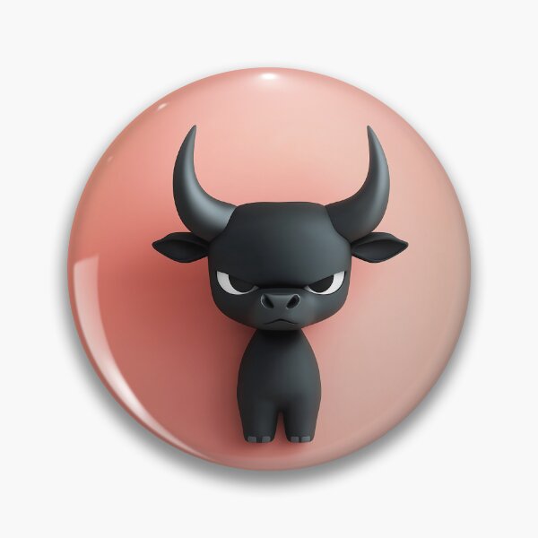 Item preview, Cute 3D Black Bull With Minimalist Design designed and sold by GoldenTealArts.