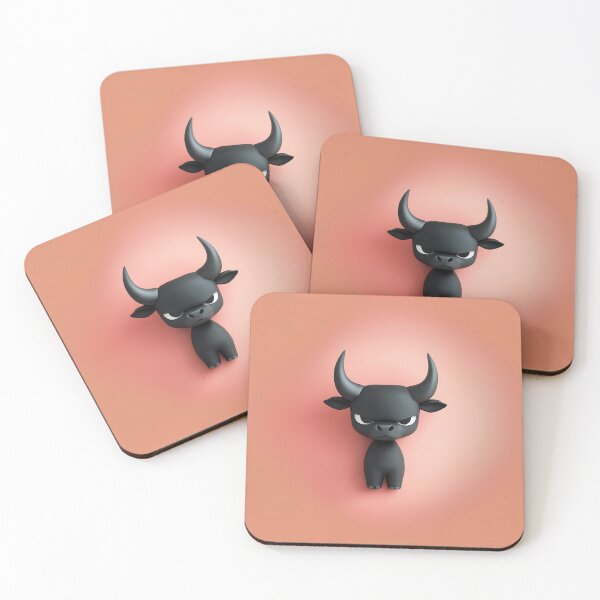 Item preview, Cute 3D Black Bull With Minimalist Design designed and sold by GoldenTealArts.