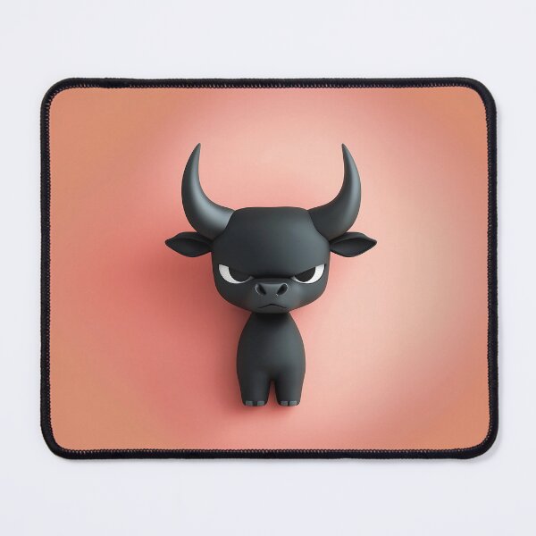 Item preview, Cute 3D Black Bull With Minimalist Design designed and sold by GoldenTealArts.