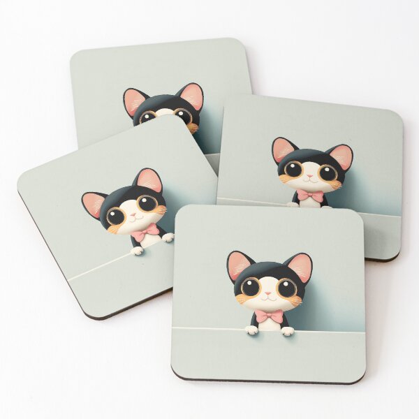 Item preview, Cute Cartoon Cat With Bow Tie Illustration designed and sold by GoldenTealArts.
